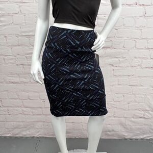 LuLaRoe Cassie Black/ Multicolor Shade Print Pencil Skirt Size S